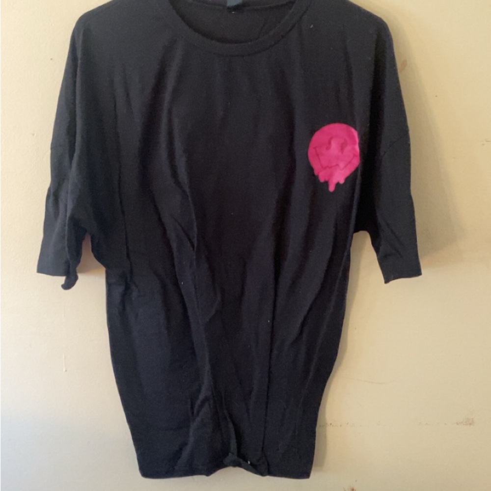 Black Kids Shirt with Pink Skull Design